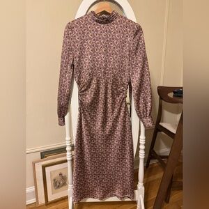 Zara Purple Tapestry Print Midi Dress, XS